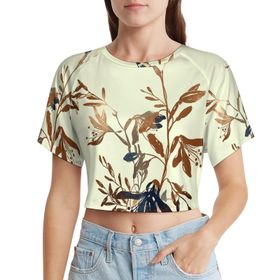 AILLOSA Racerback Tank Top Yuvarlak Yaka Kısa Kol YH-136 Kadın T-shirt