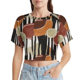 AILLOSA Racerback Tank Top Yuvarlak Yaka Kısa Kol YH-151 Kadın T-shirt