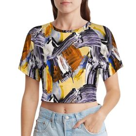 AILLOSA Racerback Tank Top Yuvarlak Yaka Kısa Kol YH-163 Kadın T-shirt
