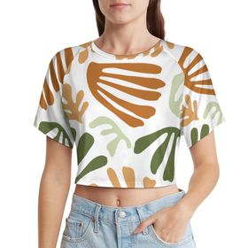 AILLOSA Racerback Tank Top Yuvarlak Yaka Kısa Kol YH-226 Kadın T-shirt