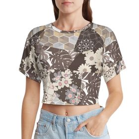 AILLOSA Racerback Tank Top Yuvarlak Yaka Kısa Kol YH-247 Kadın T-shirt