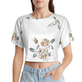AILLOSA Racerback Tank Top Yuvarlak Yaka Kısa Kol YH-253 Kadın T-shirt
