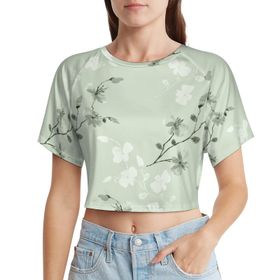 AILLOSA Racerback Tank Top Yuvarlak Yaka Kısa Kol YH-314 Kadın T-shirt
