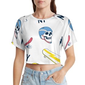 AILLOSA Racerback Tank Top Yuvarlak Yaka Kısa Kol YH-328 Kadın T-shirt