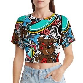 AILLOSA Racerback Tank Top Yuvarlak Yaka Kısa Kol YH-339 Kadın T-shirt