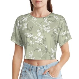 AILLOSA Racerback Tank Top Yuvarlak Yaka Kısa Kol YH-343 Kadın T-shirt