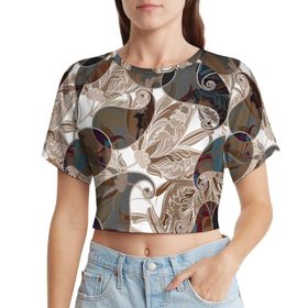 AILLOSA Racerback Tank Top Yuvarlak Yaka Kısa Kol YH-387 Kadın T-shirt