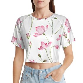 AILLOSA Racerback Tank Top Yuvarlak Yaka Kısa Kol YH-390 Kadın T-shirt
