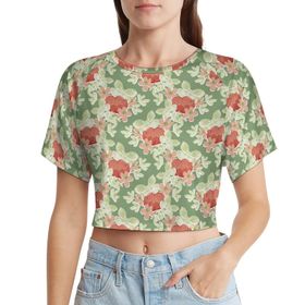 AILLOSA Racerback Tank Top Yuvarlak Yaka Kısa Kol YH-422 Kadın T-shirt