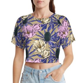 AILLOSA Racerback Tank Top Yuvarlak Yaka Kısa Kol YH-436 Kadın T-shirt