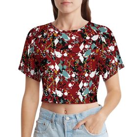 AILLOSA Racerback Tank Top Yuvarlak Yaka Kısa Kol YH-45 Kadın T-shirt