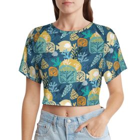 AILLOSA Racerback Tank Top Yuvarlak Yaka Kısa Kol YH-452 Kadın T-shirt