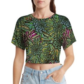 AILLOSA Racerback Tank Top Yuvarlak Yaka Kısa Kol YH-47 Kadın T-shirt
