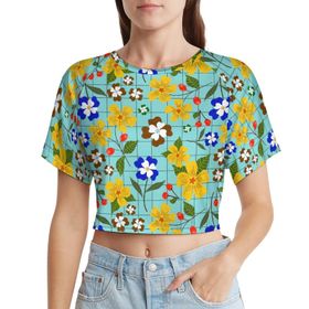 AILLOSA Racerback Tank Top Yuvarlak Yaka Kısa Kol YH-478 Kadın T-shirt