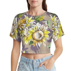 AILLOSA Racerback Tank Top Yuvarlak Yaka Kısa Kol YH-49 Kadın T-shirt