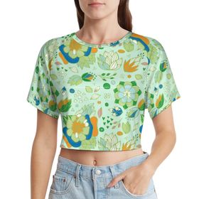 AILLOSA Racerback Tank Top Yuvarlak Yaka Kısa Kol YH-506 Kadın T-shirt