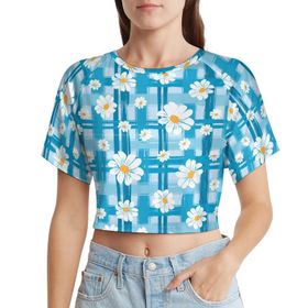 AILLOSA Racerback Tank Top Yuvarlak Yaka Kısa Kol YH-519 Kadın T-shirt