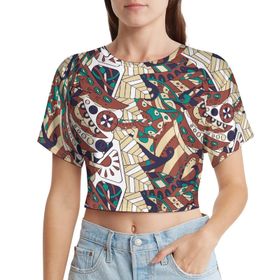 AILLOSA Racerback Tank Top Yuvarlak Yaka Kısa Kol YH-549 Kadın T-shirt