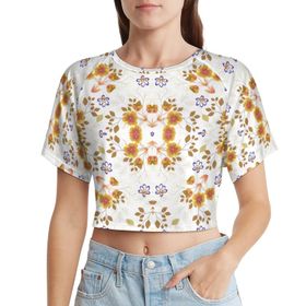 AILLOSA Racerback Tank Top Yuvarlak Yaka Kısa Kol YH-576 Kadın T-shirt