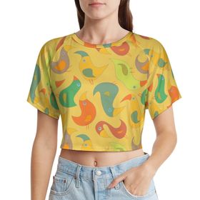 AILLOSA Racerback Tank Top Yuvarlak Yaka Kısa Kol YH-614 Kadın T-shirt