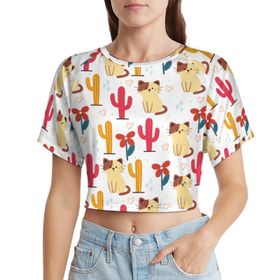 AILLOSA Racerback Tank Top Yuvarlak Yaka Kısa Kol YH-655 Kadın T-shirt