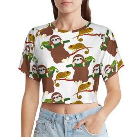 AILLOSA Racerback Tank Top Yuvarlak Yaka Kısa Kol YH-665 Kadın T-shirt