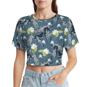 AILLOSA Racerback Tank Top Yuvarlak Yaka Kısa Kol YH-670 Kadın T-shirt