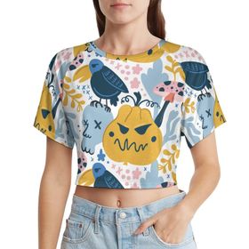 AILLOSA Racerback Tank Top Yuvarlak Yaka Kısa Kol YH-680 Kadın T-shirt
