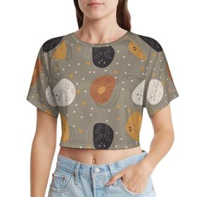AILLOSA Racerback Tank Top Yuvarlak Yaka Kısa Kol YH-688 Kadın T-shirt