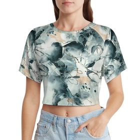 AILLOSA Racerback Tank Top Yuvarlak Yaka Kısa Kol YH-77 Kadın T-shirt