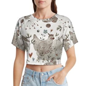 AILLOSA Racerback Tank Top Yuvarlak Yaka Kısa Kol YH-82 Kadın T-shirt
