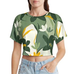 AILLOSA Racerback Tank Top Yuvarlak Yaka Kısa Kol YH-93 Kadın T-shirt