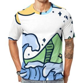 AILLOSA TH-100 3D Baskılı Desenli Kısa Kollu Erkek T-shirt