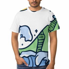 AILLOSA TH-100 3D Baskılı Desenli Kısa Kollu Erkek T-shirt
