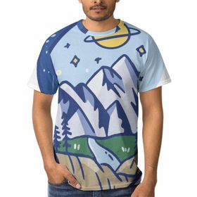 AILLOSA TH-101 3D Baskılı Desenli Kısa Kollu Erkek T-shirt