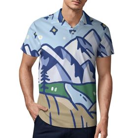 AILLOSA TH-101 3D Baskılı Desenli Kısa Kollu Polo Yaka Erkek T-shirt
