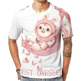AILLOSA TH-113 Baskılı Desenli Kısa Kollu Unisex T-shirt