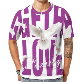 AILLOSA TH-114 Baskılı Desenli Kısa Kollu Unisex T-shirt