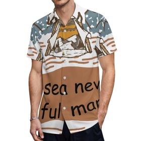 AILLOSA TH-115 Aloha Hawaii 3D Desen Kısa Kollu Erkek Gömlek