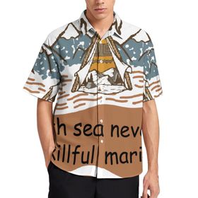AILLOSA TH-115 Aloha Hawaii 3D Desen Kısa Kollu Erkek Gömlek