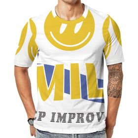 AILLOSA TH-117 Baskılı Desenli Kısa Kollu Unisex T-shirt