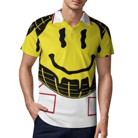 AILLOSA TH-118 3D Baskılı Desen Kısa Kollu Polo Yaka Erkek T-shirt