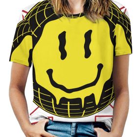 AILLOSA TH-118 Tamamı Baskılı Kısa Kollu Yuvarlak Yaka Kadın T-shirt