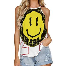 AILLOSA TH-118 Yuvarlak Yaka Kolsuz Kadın T-shirt