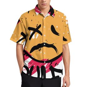 AILLOSA TH-125 Aloha Hawaii 3D Desen Kısa Kollu Erkek Gömlek