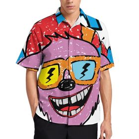 AILLOSA TH-126 Aloha Hawaii 3D Desen Kısa Kollu Erkek Gömlek