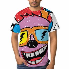 AILLOSA TH-126 Baskılı 3D Desen Beden Erkek T-shirt