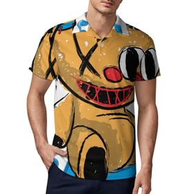 AILLOSA TH-128 3D Baskılı Desen Kısa Kollu Polo Yaka Erkek T-shirt