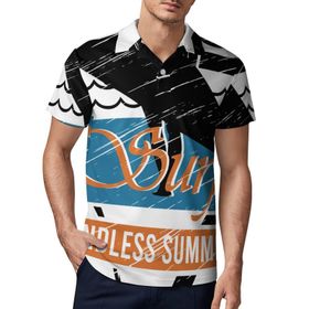 AILLOSA TH-130 3D Baskılı Desen Kısa Kollu Polo Yaka Erkek T-shirt