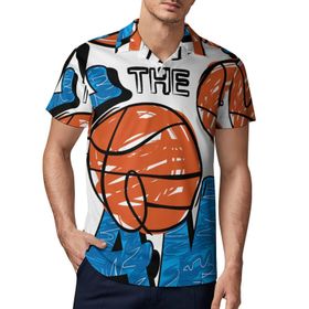 AILLOSA TH-131 3D Baskılı Desen Kısa Kollu Polo Yaka Erkek T-shirt